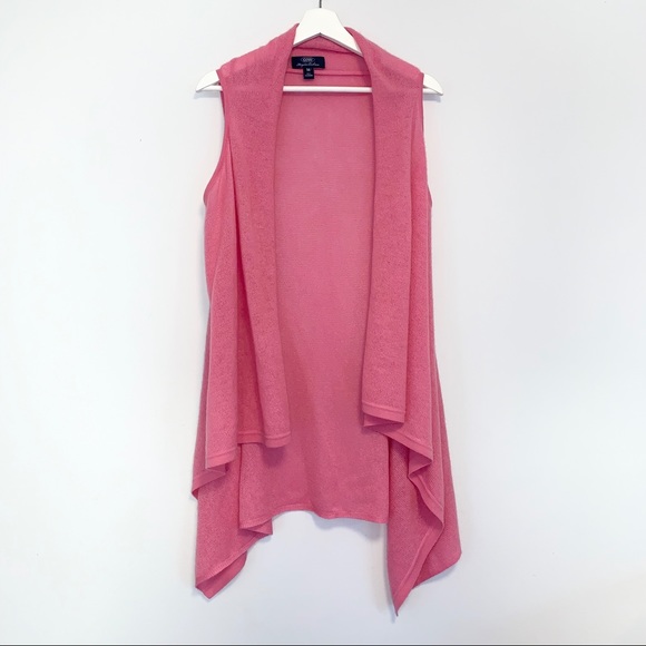 gobi Sweaters - Gobi Mongolian Cashmere pink waterfall long vest